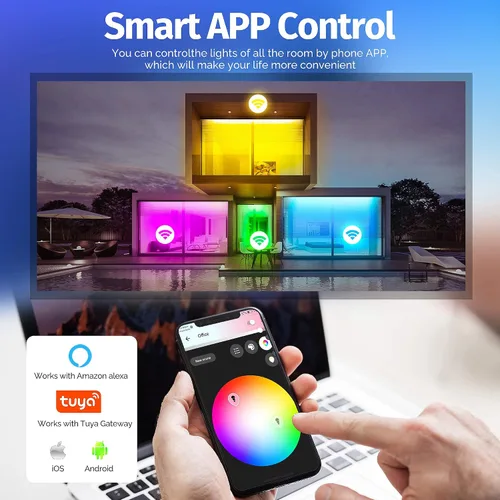 Miniatura 4 de GIDEALED Paquete de 2 controladores LED inteligentes ZigBee 3.0 de 2 salidas para tiras RGB de 4 pines regulables compatibles con Hub Bridge, Amazon