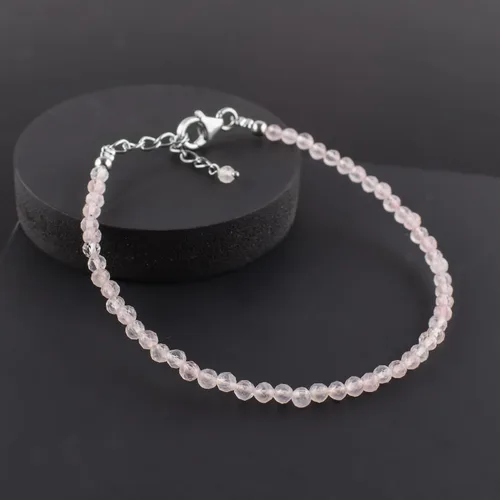 Miniatura 26 de InfinityGemsArt Natural Stone Beads Dainty Bracelet Jewelry for Women, Crystals and Gemstones Birthstone 925 Sterling Silver Chain 8 inch Gifts For