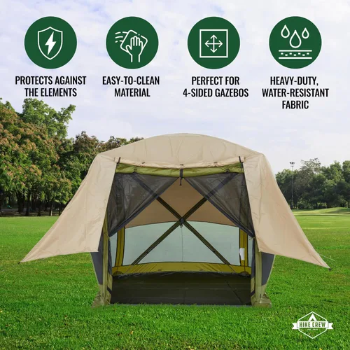 Miniatura 2 de Hike Crew Toldo de refugio de lluvia compatible con carpa desplegable de 4 lados con paneles de 6 pies Toldo duradero que transforma tu glorieta