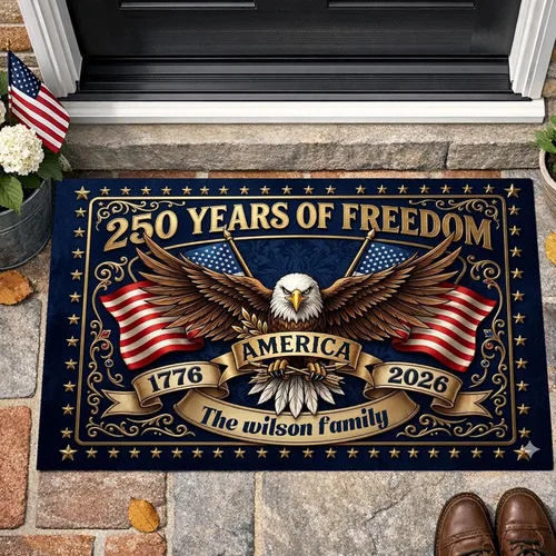 Miniatura 16 de Magimagine Felpudo estadounidense personalizado para el 250 aniversario, regalo personalizado del 4 de julio, feliz cumpleaños 250 de Estados