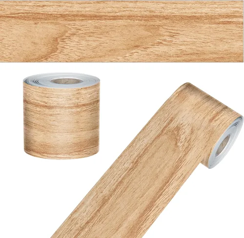 Carson Dellosa Grow Together - Bordes de tablón de anuncios con veta de madera clara de 19.8 metros, 1 rollo de ribete natural para pizarra blanca