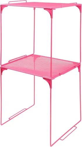 Miniatura 8 de Estante organizador de casillero apilable extra para casillero escolar, organizador de armario de almacenamiento, accesorios adecuados para la Negro