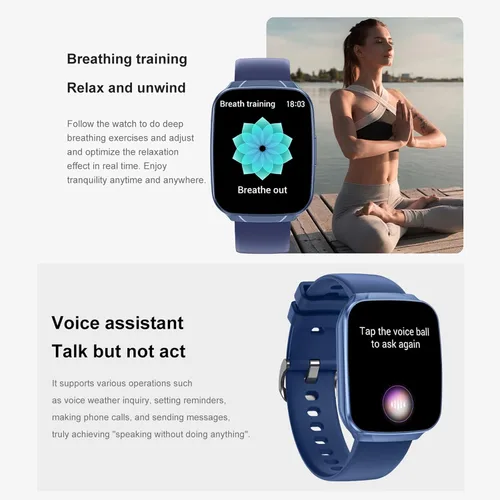 Miniatura 5 de Reloj inteligente para hombres y mujeres, pantalla táctil HD de 1.83 pulgadas, rastreador de actividad física con llamadas y mensajes Bluetooth