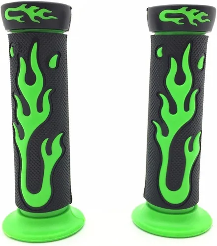 Miniatura 5 de Empuñaduras de manillar de gel de 7/8" 22 mm con diseño de llama verde, compatibles con Kawasaki Suzuki ATV KTV Scooter [B01MYO5DBN]