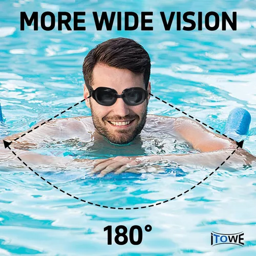 Miniatura 4 de Gafas de natación para adultos, hombres y mujeres, gafas de natación para piscina, gafas de agua para adultos, marco grande, sin fugas, antivaho