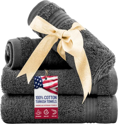 Miniatura 80 de Toalla American Veteran, Juego de Toallas de Mano para Baño de 4, 100% Conjunto de Toallas de Mano Turcas de Algodón, Toallas de Mano Suave