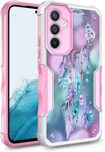 Compatible con Samsung Galaxy S23, funda híbrida de doble capa con diseño gráfico resistente para Samsung Galaxy S23 (atrapasueños)