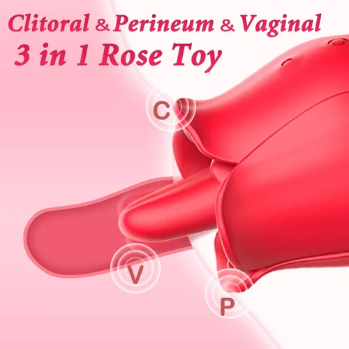Miniatura 3 de Vibrador de juguete rosa para mujer, mini estimulador de clítoris para lamer la lengua con 9 placeres vibradores para estimulación del clítoris