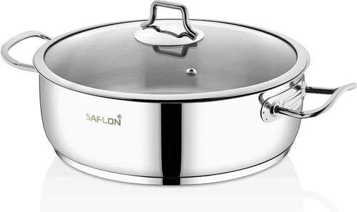 Miniatura 8 de SAFLON Sartén de 2 piezas de acero inoxidable con parte inferior capsulada de tres capas, lista para inducción, apta para horno y lavavajillas
