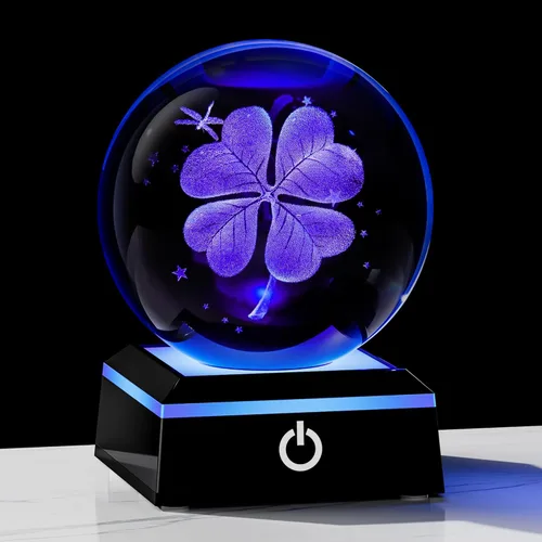 Miniatura 26 de Qianwei Lámpara de Medusa para Mujeres Bola de Cristal 3D 3.14'' - 80mm Láser Medusa Decoración de Vidrio Animales Lámpara Nocturna Regalos Figuras