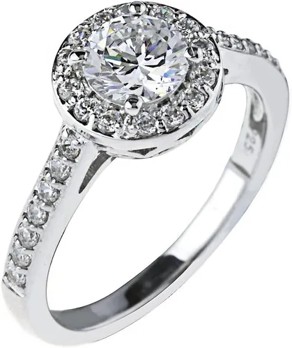 Miniatura 5 de Tienda Essentials Anillo redondo de plata de ley chapada en platino o oro hecho con circonitas Infinite Elements, (anteriormente colección Tienda)