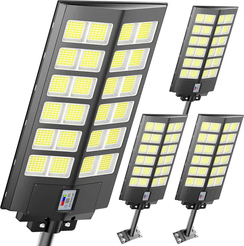 Miniatura 16 de Luz de calle solar loyoele de 8000 W para exteriores, resistente al agua, luz de calle LED solar al aire libre de 120,000 lúmenes 7000 K