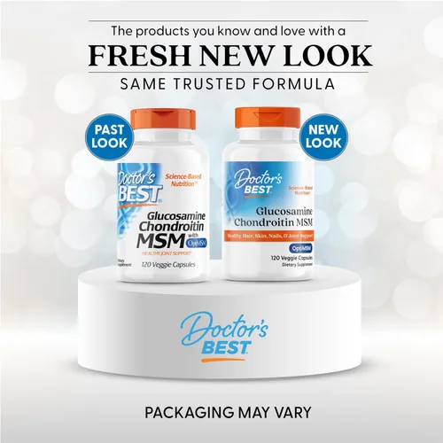 Miniatura 2 de Doctor's Best Glucosamina Condroitina Msm con cápsulas OptiMSM, apoya la estructura, función y comodidad saludables de las articulaciones, sin OGM