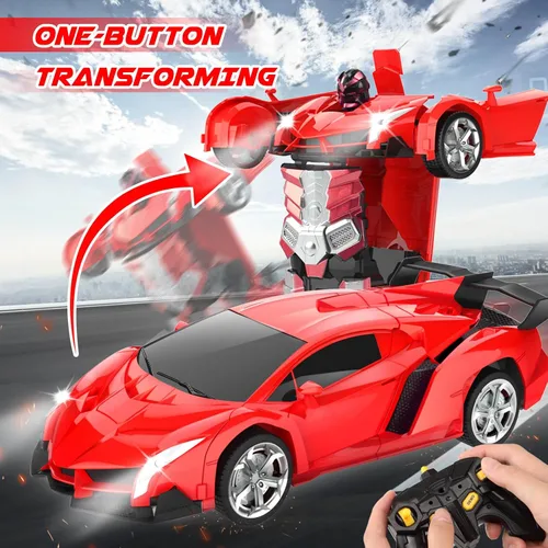 Miniatura 3 de Chridark Juguetes de Coche a Control Remoto - Coches RC Transformables para Niños, Juguetes de Coche Robot Transformable, Regalo de Juguetes