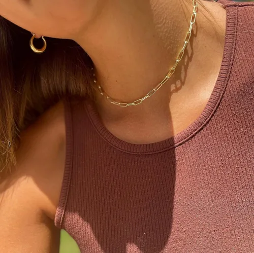 Miniatura 3 de CHESKY - Gargantilla de oro para mujer, chapado en plataoro de 14 quilates, gargantilla de cuentas satélite, delgada, de moda, collares de clip