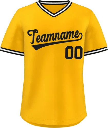 KXK - Camiseta de béisbol personalizada con nombre y número cosidos, estilo Hip Hop, con cuello en V, atlética, para hombres, mujeres y jóvenes
