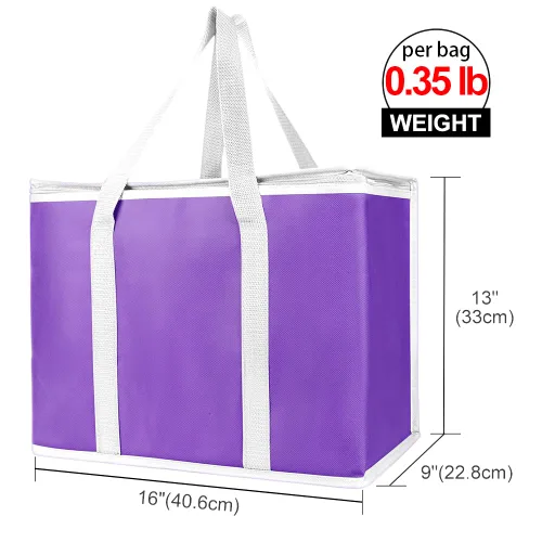 Miniatura 148 de Bodaon Paquete de 10 bolsas aisladas para entrega de alimentos para comidas calientes y frías, bolsas térmicas y enfriadoras, bolsa aislante de Negro