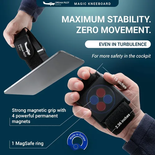 Miniatura 2 de Dream Pilot Kneeboard para iPad, iPad mini, iPhone, cualquier teléfono inteligente Android, cualquier tableta, solución universal – Diseño delgado