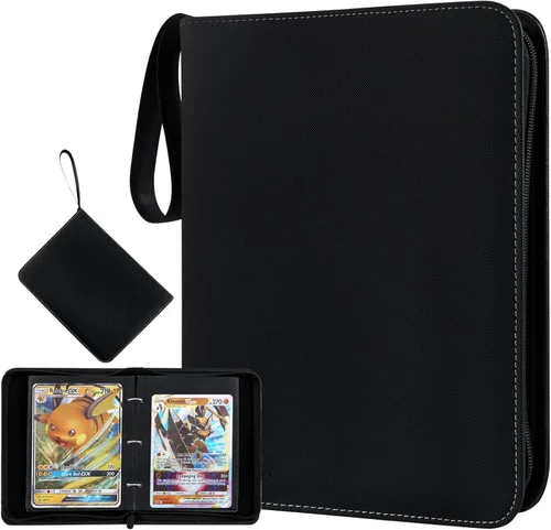 Carpeta de tarjetas jumbo para cartas jumbo de Pokémon, iofeiwak® Carpeta de tarjetas sobredimensionada de 2 bolsillos con 3 anillos - Contiene 80