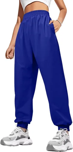 Miniatura 4 de JZC Pantalones de paracaídas para mujer, pantalones cargo holgados de cintura baja, pantalones Y2K con bolsillos, pantalones deportivos relajados