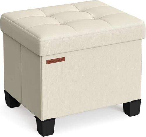 Miniatura 8 de SONGMICS Otomana de almacenamiento, reposapiés otomano pequeño con patas, taburete de pie de 12.6 x 15.8 x 13.2 pulgadas, carga de hasta 660 libras