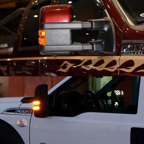 Miniatura 5 de Luces intermitentes LED para espejo lateral, lámpara de estacionamiento compatible con camionetas 2008-2016 F250 F350 F450 F550 Super Duty Pickup