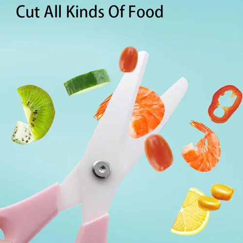 Miniatura 9 de 8 pulgadas Zirconia Cerámica Portátil Bebés Herramientas de mano PP Mango Complementario Niños Tijeras Complementarias Cocina Tijeras Cocina Tijeras