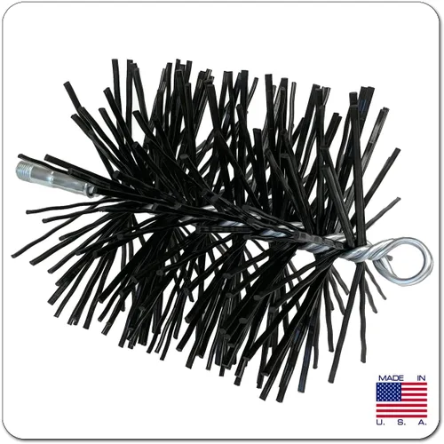 Miniatura 2 de Midwest Hearth Cepillo de limpieza de chimenea de polietileno, cerdas redondas de polipropileno, vástago de acero galvanizado, accesorio NPSM de 1/4