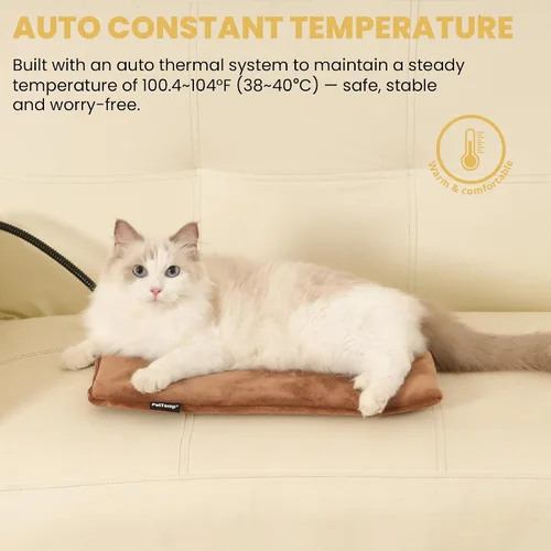 Miniatura 2 de Almohadilla térmica para mascotas para gatos y perros, interior y exterior, impermeable, con calefacción, cama para perros, cable resistente a