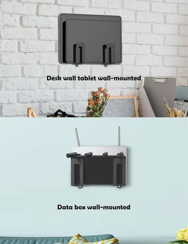 Miniatura 4 de Soporte de pared multifuncional para portátil y teclado, soporte de caja de cable para router/módem/caja de TV/tableta/libro electrónico/teléfono