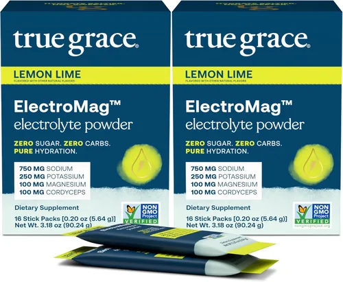 Miniatura 7 de True Grace ElectroMag - 16 paquetes de barras (paquete de 2) - Pomelo - Polvo de electrolitos para una hidratación rápida - sodio, potasio, magnesio