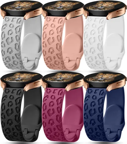 Miniatura 7 de Paquete de 6 correas grabadas compatibles con Samsung Galaxy Watch 5 Band/Galaxy Watch 4 Bands/Galaxy Watch 3 Bands/Active 2 Watch Bands, correa