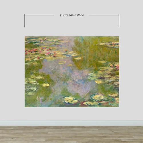 Miniatura 3 de Pintura de Monet, nenúfares (desde 1919). Pintura famosa. Papel tapiz para despegar y pegar. #6333 (9 pies de alto x 12 pies de ancho)