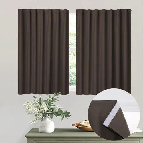 Miniatura 10 de Muamar Cortinas opacas sin taladro, paneles de cortina para ventana fáciles de instalar, juego de 2 paneles de cortinas portátiles para dormitorio