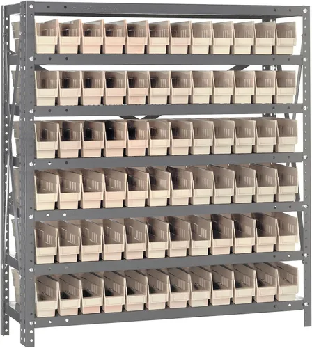Miniatura 384 de Quantum QSBU-245BK Heavy Duty Shelving Unit with (7) Shelves and (24) QUS245 Black Bins for Garage Warehouse Storage Distribution 400 lb Load