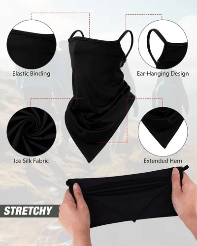 Miniatura 3 de JaGely Paquete de 12 polainas para el cuello, bufanda, máscara elástica con cinta elástica para las orejas, diadema absorbente para mujeres