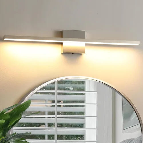 Miniatura 14 de Lámpara de tocador de baño moderna de 24 pulgadas, lámpara de baño negra de 18W sobre espejo, aplique de pared LED regulable de 5CCT para espejo