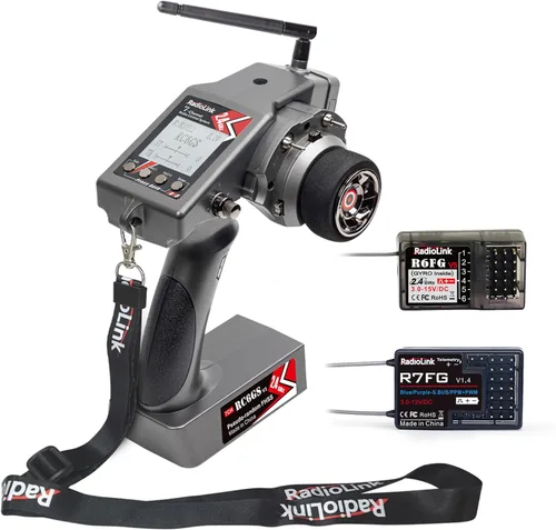 Radiolink RC6GS V3 2.4G 7 canales RC Kit de controlador de radio de coche y R6FG Gyro Control remoto de largo alcance para RC Crawler Truck Drifting