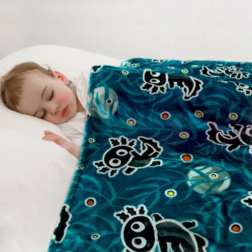 Miniatura 7 de Manta de Axolotl para niños, manta que brilla en la oscuridad, regalos de Axolotl para adolescentes, niñas y niños, lindos juguetes de salamandra