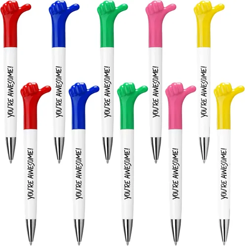 Fumete 50 bolígrafos con texto en inglés "You're Awesome Thumbs up", regalos de agradecimiento, citas inspiradoras, divertidos bolígrafos de