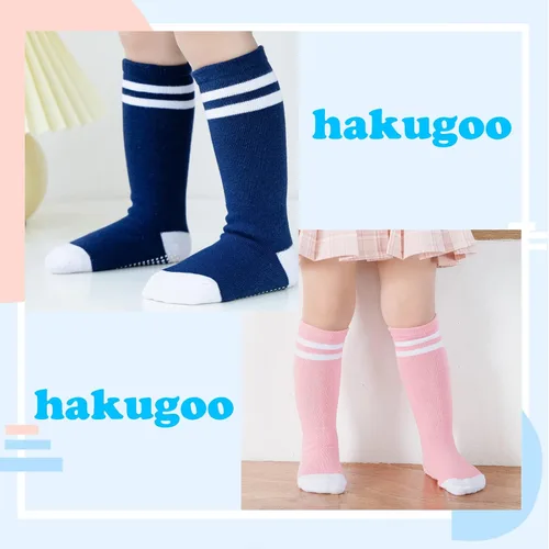 Miniatura 2 de Calcetines altos hasta la rodilla para bebé calcetines de tubo antideslizantes 5 pares de calcetines de agarre atlético niños y niñas