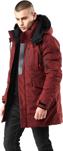Miniatura 3 de WEEN CHARM - Chaqueta tipo parka para hombre con capucha desmontable y ribete de piel sintética.