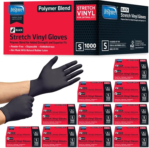 Miniatura 8 de Guantes de Nitrilo Negro Inspire LA CALIDAD ORIGINAL Guantes Negros Desechables Libres de Látex 4.5 Cocina