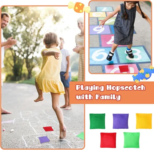Miniatura 4 de Jerify 72 mini pufs para niños, a granel, mini bolsas de frijoles coloridos para lanzar niños, familia y adultos, juegos de patio al aire libre