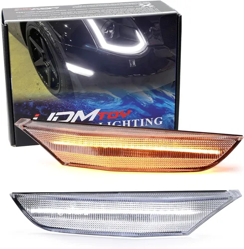 Miniatura 10 de iJDMTOY Kit de montaje de luz de marcador lateral de guardabarros delanteros con lente semidansparente ámbar, compatible con Infiniti G35 Sedán
