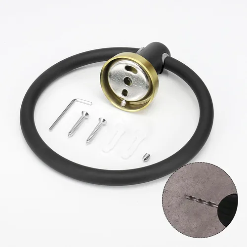 Miniatura 8 de NearMoon Anillo de Toalla de Baño, Accesorios de Ferretería de Baño - Soporte de Toalla de Mano de Acero Inoxidable Engrosado para Baño, Colgador