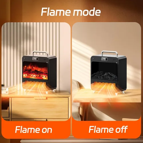 Miniatura 7 de Feculs Calentador eléctrico de chimenea, calentadores de chimenea portátiles 3 en 1 para uso en interiores, calentador de espacio de 750/1500 W