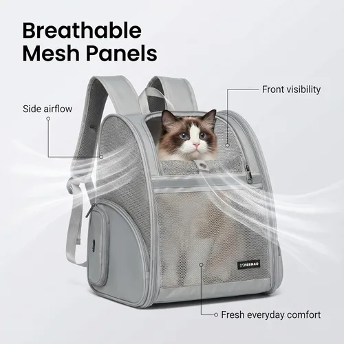 Miniatura 2 de Mochila Transportadora para Gatos para Perros Pequeños y Gatos Medianos, Cachorro, Gatito, Conejo, Mochila Transportadora de Mascotas Plegable