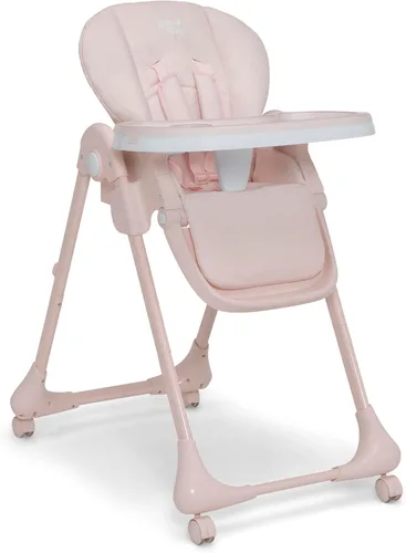 Little Folks by Delta Children - Silla alta SlimFold 2 en 1 para bebés y niños pequeños, color rosa