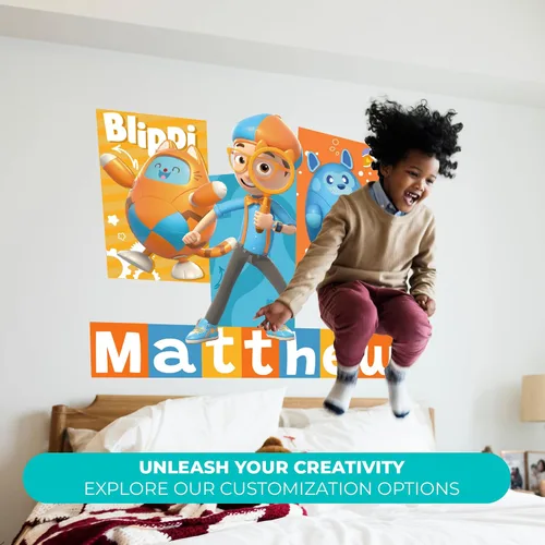 Miniatura 2 de EGD Nombre personalizado Blippi & TABBS Decoración de pared para niños, nombre personalizado para la decoración de la habitación de tu bebé